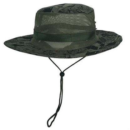Wide Brim Mesh Sun Bucket Hat