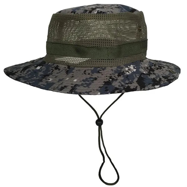 Wide Brim Mesh Sun Bucket Hat