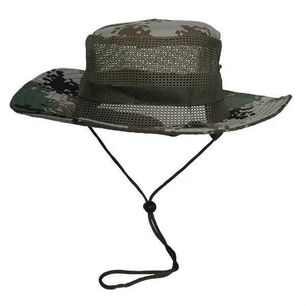 Wide Brim Mesh Sun Bucket Hat