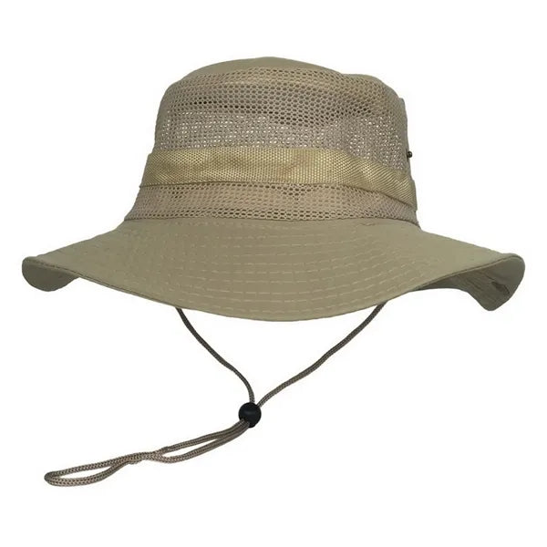 Wide Brim Mesh Sun Bucket Hat