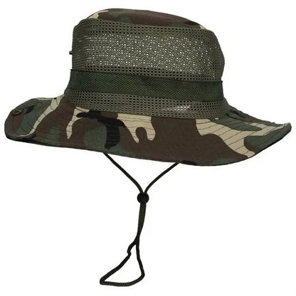 Wide Brim Mesh Sun Bucket Hat