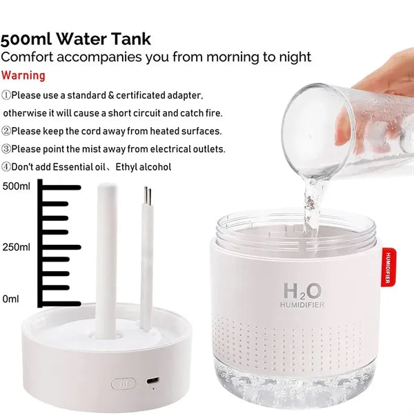 Portable 500ml USB Mini Cool Mist Humidifier