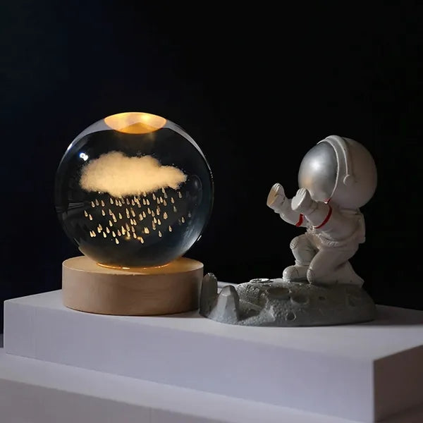 3D Galaxy Crystal Ball Night Light