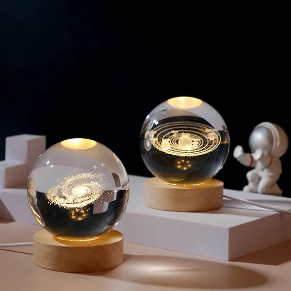 3D Galaxy Crystal Ball Night Light