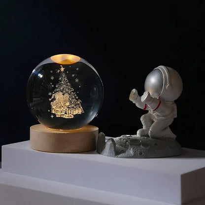 3D Galaxy Crystal Ball Night Light