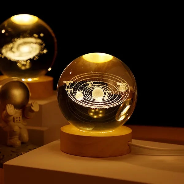 3D Galaxy Crystal Ball Night Light