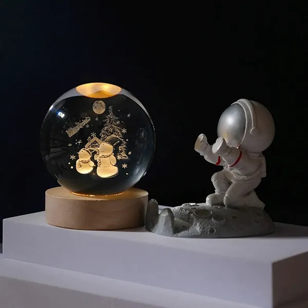 3D Galaxy Crystal Ball Night Light