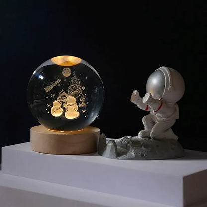 3D Galaxy Crystal Ball Night Light