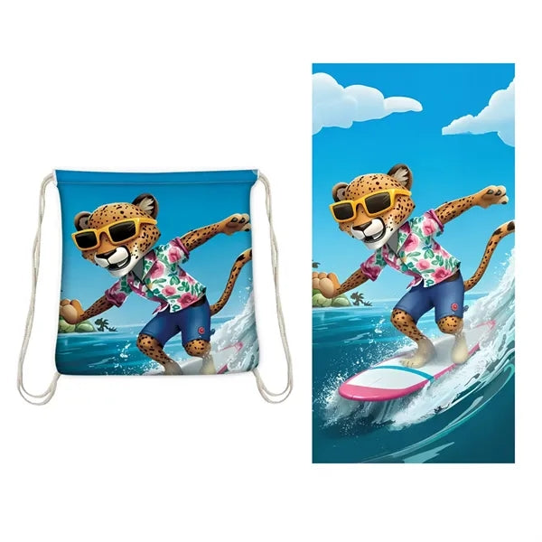 2 in 1 foldable beach towel with storage