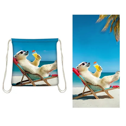2 in 1 foldable beach towel with storage