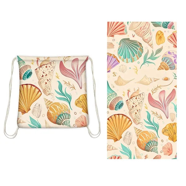 2 in 1 foldable beach towel with storage