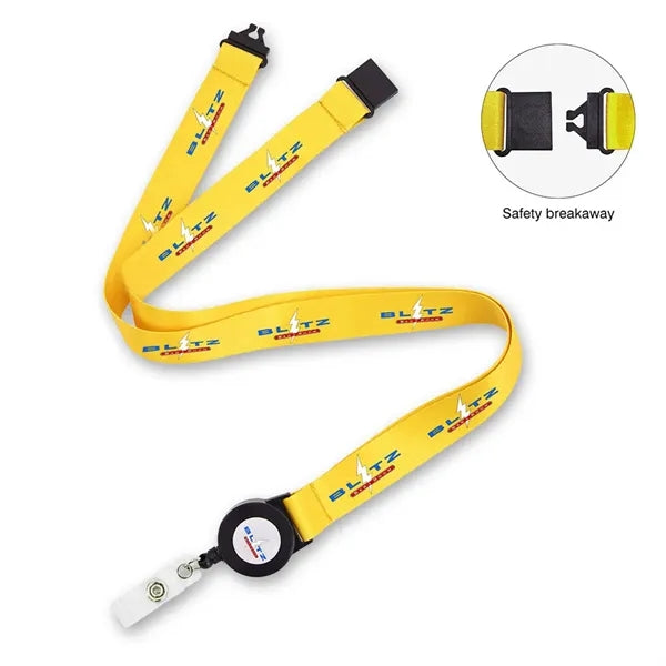 3/4" Dye-Sublimated Lanyard Badge Reel Combo W/Safety
