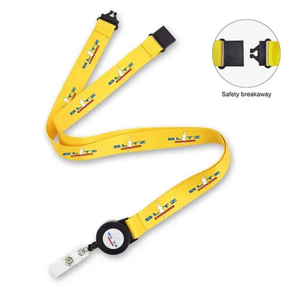 3/4" Dye-Sublimated Lanyard Badge Reel Combo W/Safety