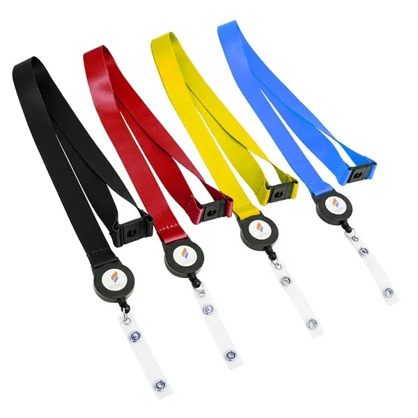 3/4" Dye-Sublimated Lanyard Badge Reel Combo W/Safety