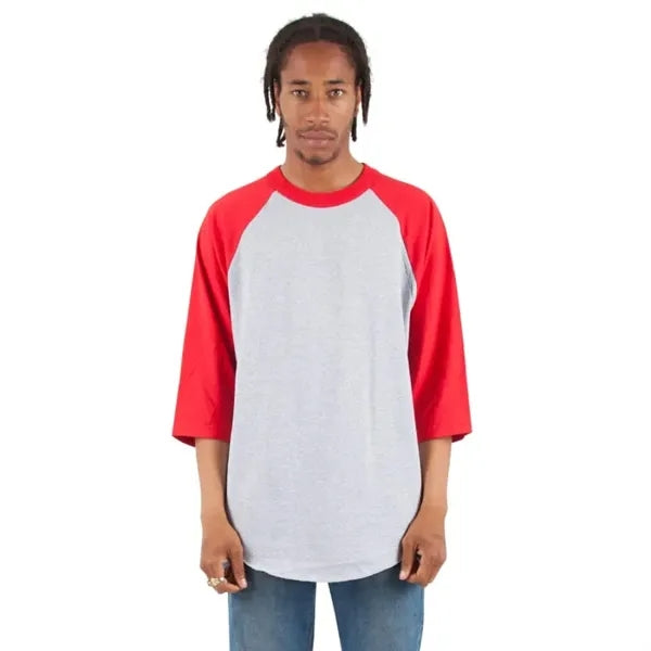 Shaka Wear Adult Three-Quarter Sleeve Raglan T-Shirt