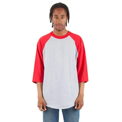 Shaka Wear Adult Three-Quarter Sleeve Raglan T-Shirt