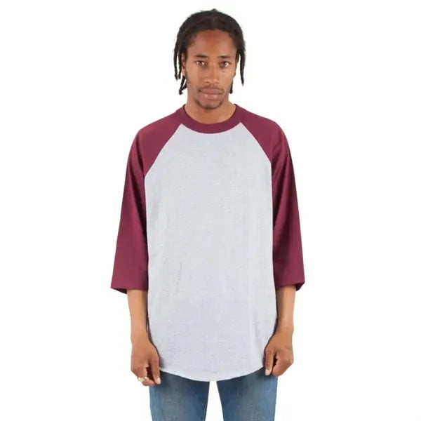 Shaka Wear Adult Three-Quarter Sleeve Raglan T-Shirt