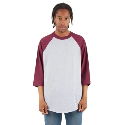Shaka Wear Adult Three-Quarter Sleeve Raglan T-Shirt