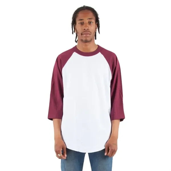 Shaka Wear Adult Three-Quarter Sleeve Raglan T-Shirt