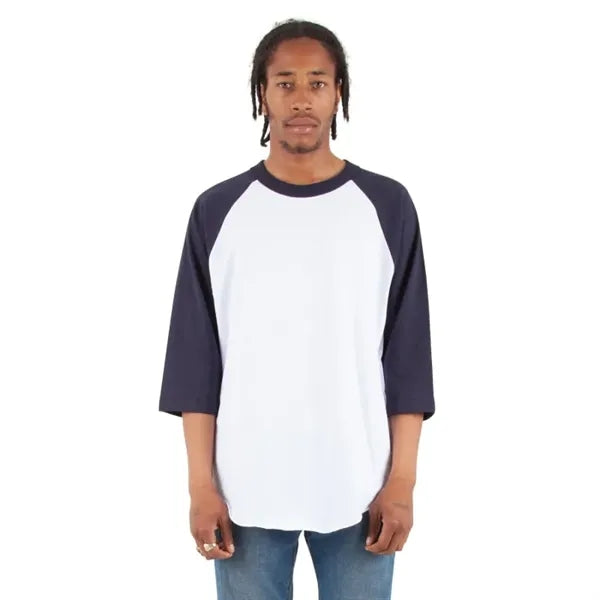Shaka Wear Adult Three-Quarter Sleeve Raglan T-Shirt