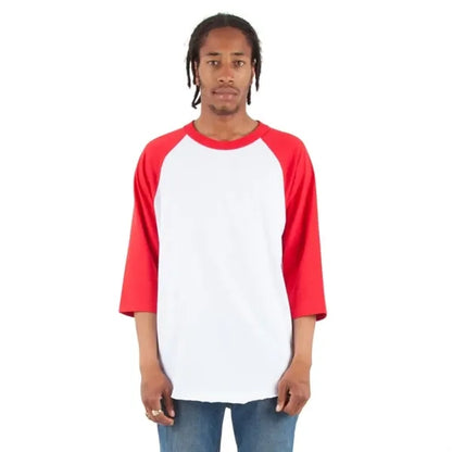 Shaka Wear Adult Three-Quarter Sleeve Raglan T-Shirt