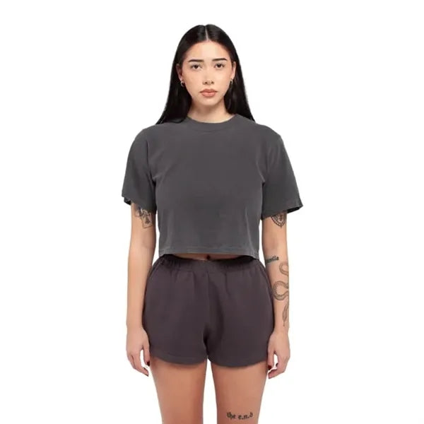 Shaka Wear Ladies' Garment Dye Crop T-Shirt