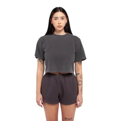 Shaka Wear Ladies' Garment Dye Crop T-Shirt