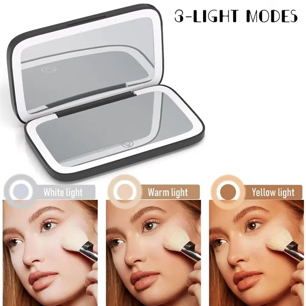 USB Rechargeable Handheld LED Makeup Mirror
