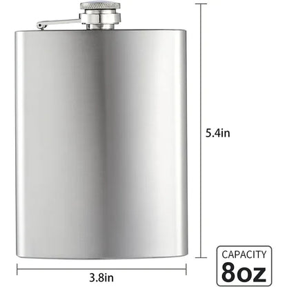 8OZ Stainless Steel Flagon With Funnels