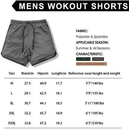 Men's Double Layer Sports Shorts