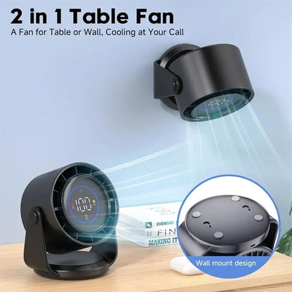 Digital Display Rechargeable USB Fan