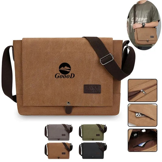 Mens Canvas Crossbody Briefcase