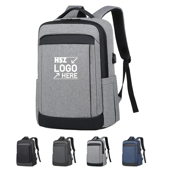 Anti-theft Waterproof Men Business USB Port Laptop Backpack