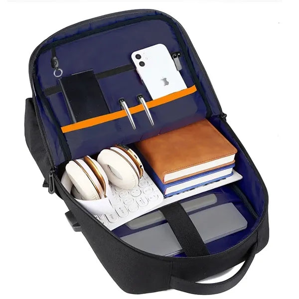 Anti-theft Waterproof Men Business USB Port Laptop Backpack