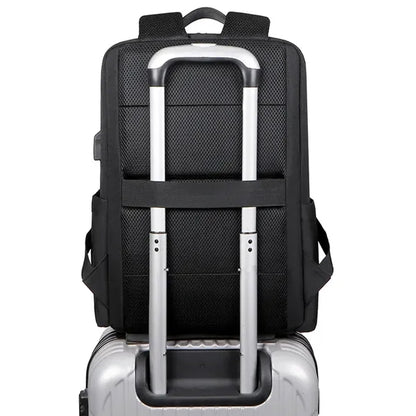 Anti-theft Waterproof Men Business USB Port Laptop Backpack