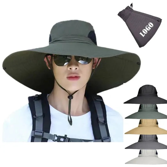 Large-brimmed Booney Hat with Adjustable Neck Strap