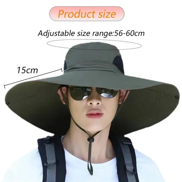 Large-brimmed Booney Hat with Adjustable Neck Strap