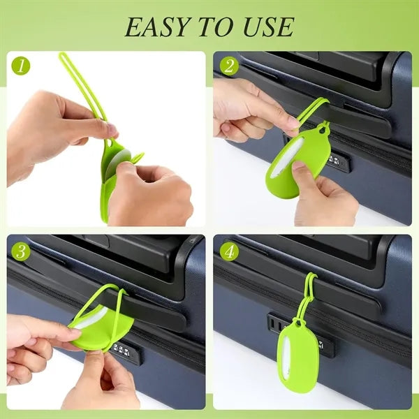 Custonm Silicone Luggage Tag with Name/ID/Address Card
