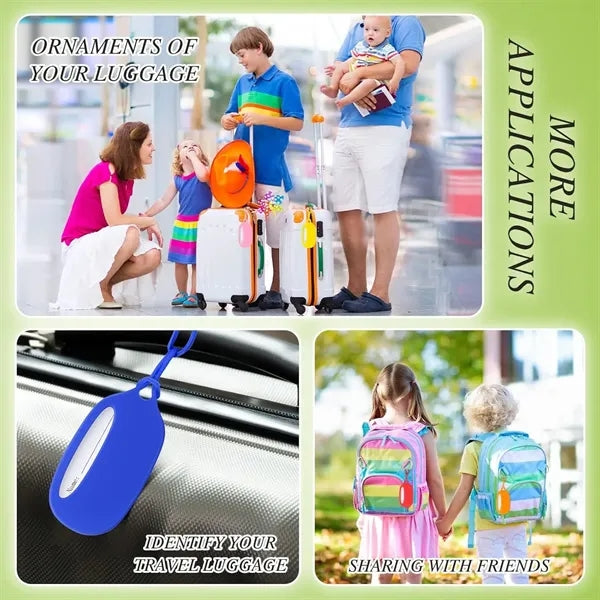 Custonm Silicone Luggage Tag with Name/ID/Address Card
