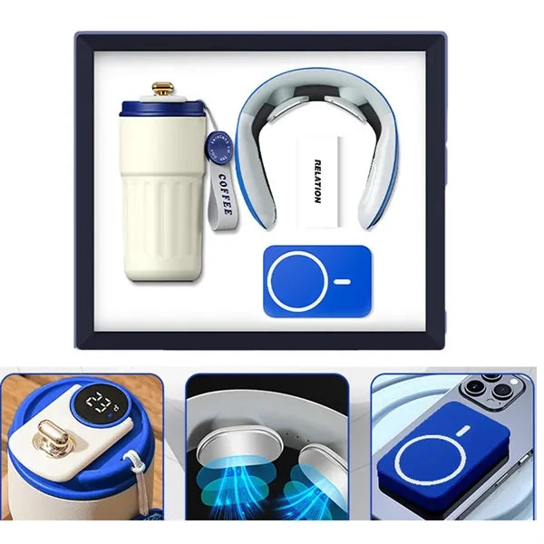 Executive Gift Vacuum Neck Massager Power Bank Set