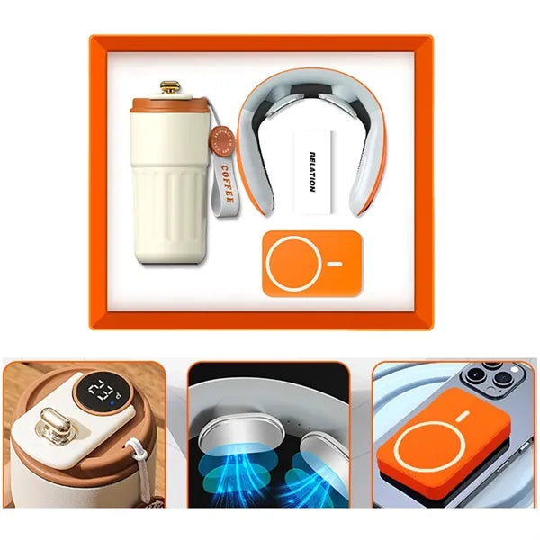 Executive Gift Vacuum Neck Massager Power Bank Set