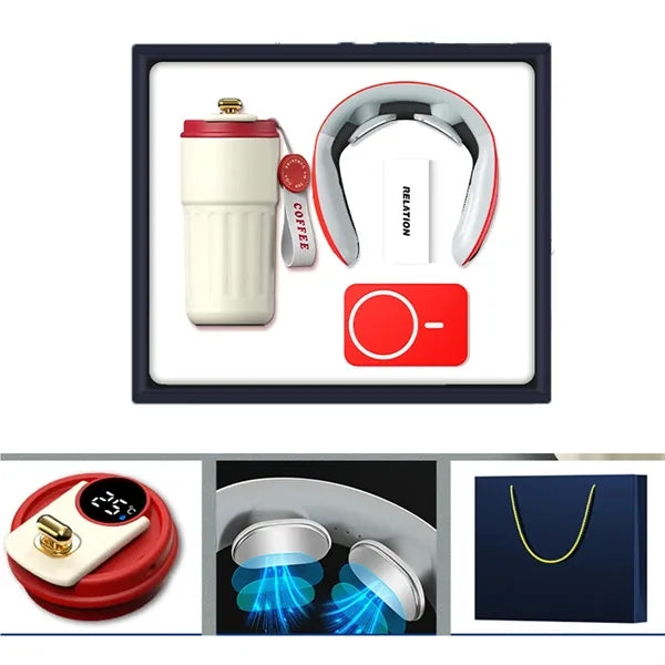 Executive Gift Vacuum Neck Massager Power Bank Set