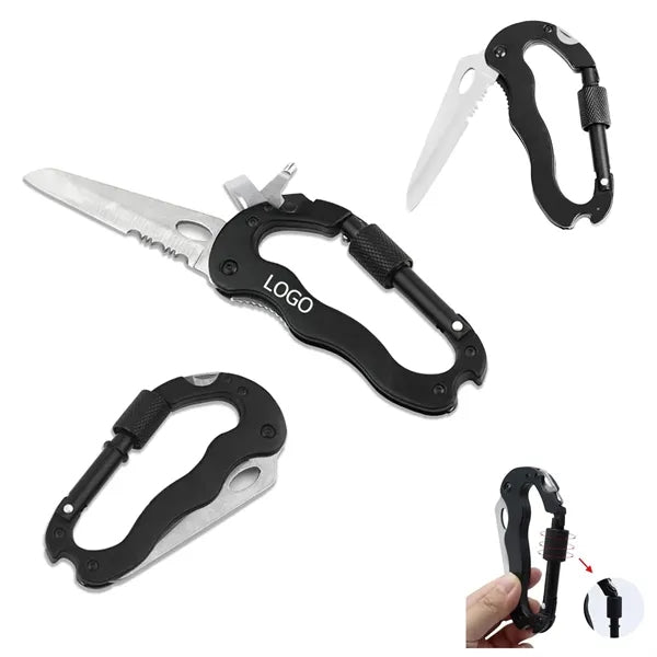 5-in-1 Multitool Carabiners Survival Tool Keychain