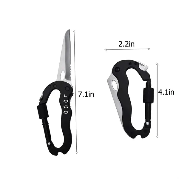 5-in-1 Multitool Carabiners Survival Tool Keychain