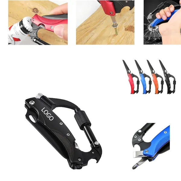 Multitool Tactical Carabiners Keychain With Light