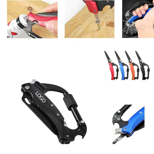 Multitool Tactical Carabiners Keychain With Light