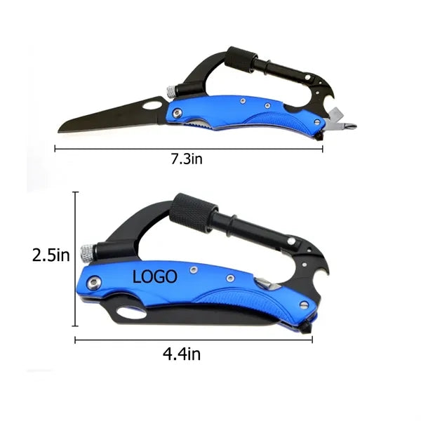 Multitool Tactical Carabiners Keychain With Light