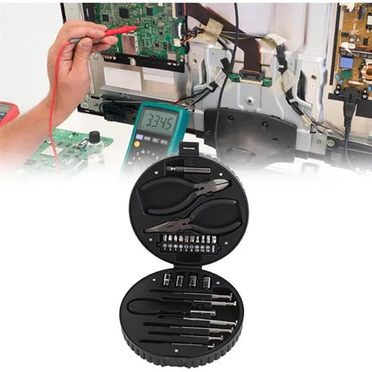 25Pcs Hardware Mini Tool Set with Tire Shaped Storage Case