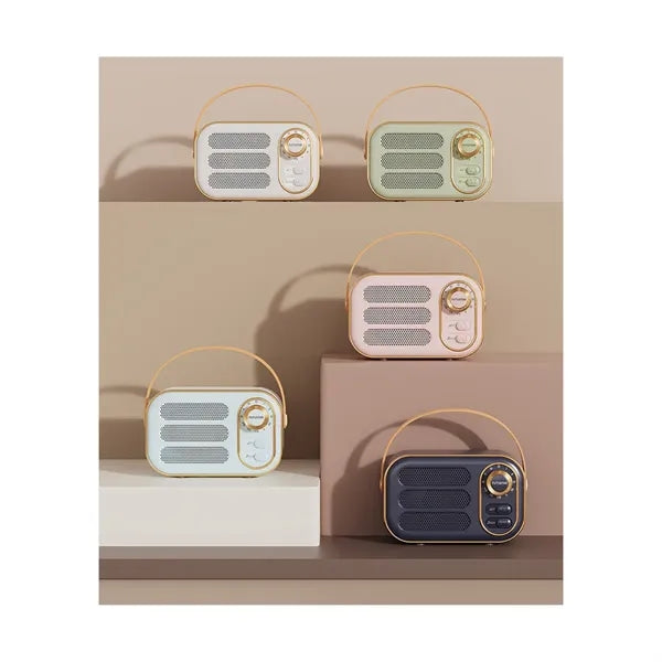 Retro Portable Leather Handle Wireless Connection Speaker