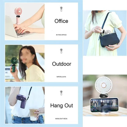 Portable 5-Gear Fan 90-degree Adjustable Digital Display